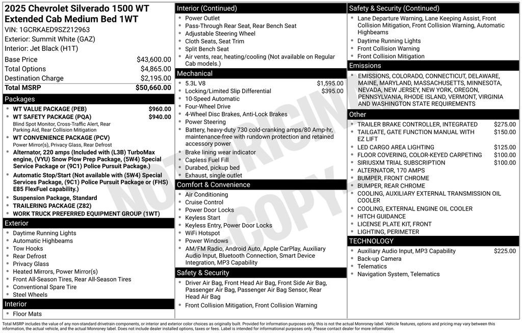 New 2025 Chevrolet Silverado 1500 W/T w/ WT Value Package image 8