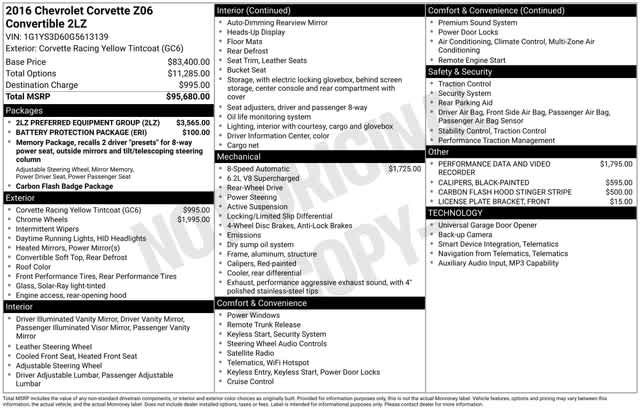 Certified 2016 Chevrolet Corvette Z06 w/ 2LZ Preferred Equipment Group RWD image 36