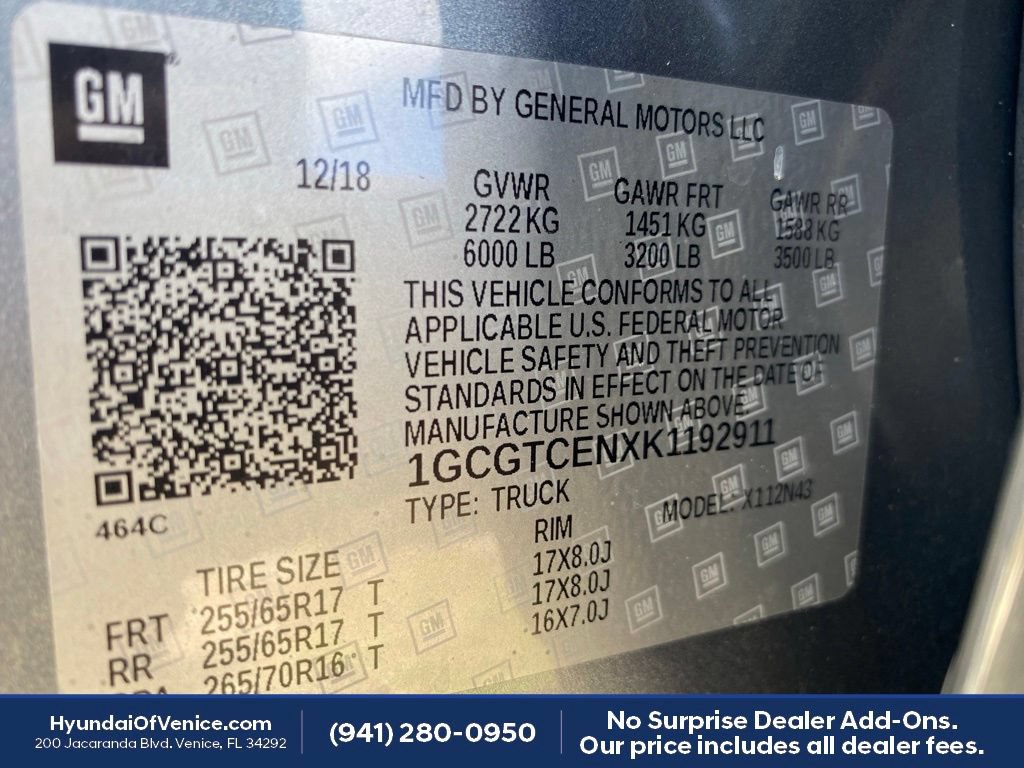 Used 2019 Chevrolet Colorado LT w/ LT Convenience Package AWD/4WD image 20