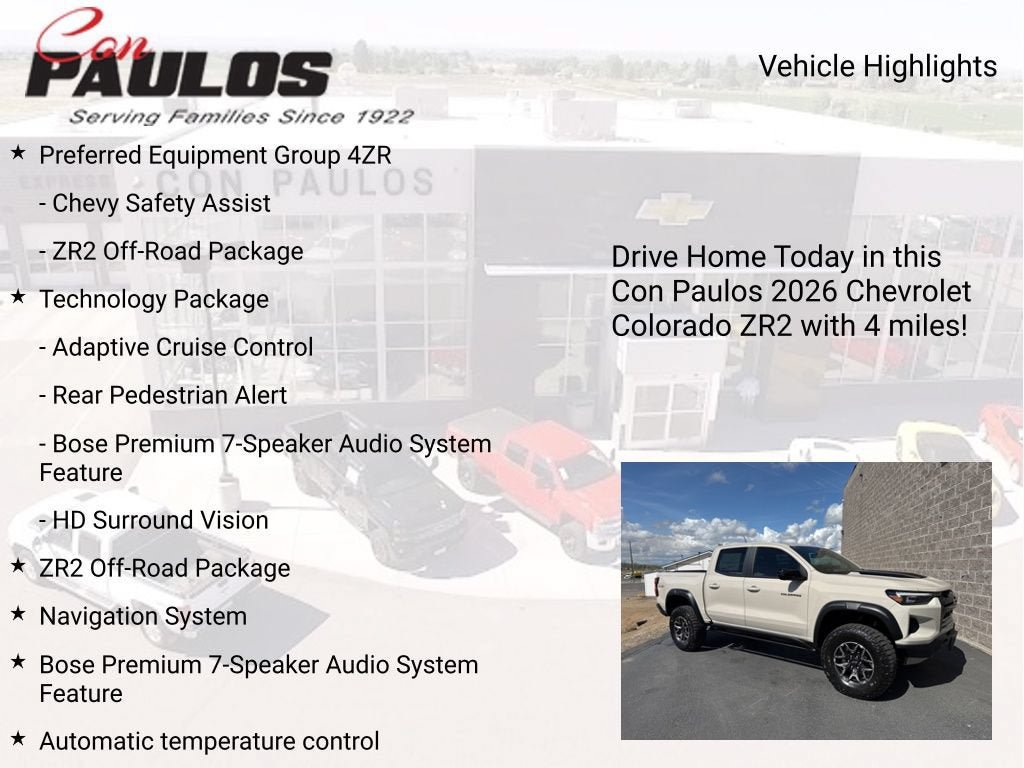 New 2026 Chevrolet Colorado ZR2 w/ Technology Package AWD/4WD image 7