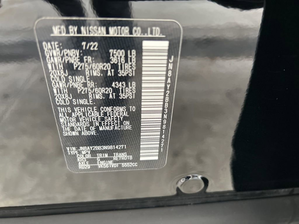 Used 2022 Nissan Armada SL w/ Captain's Chairs Package image 54