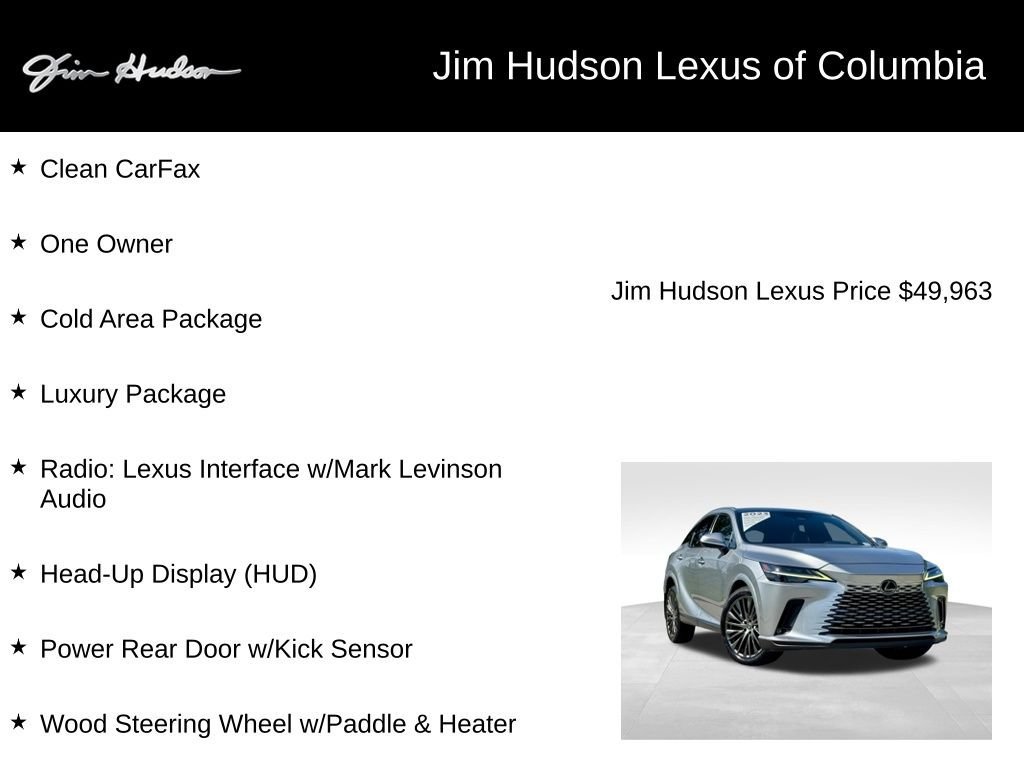 Certified 2023 Lexus RX 350 FWD w/ Cold Area Package image 4