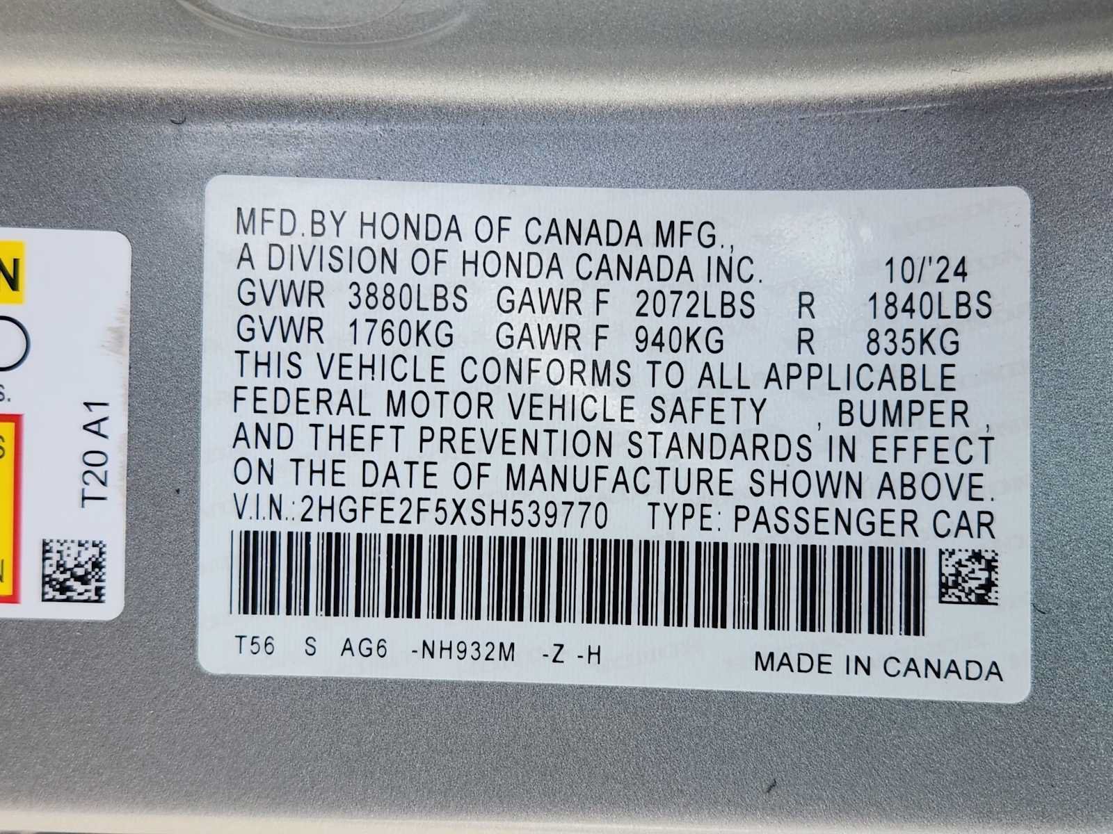 Certified 2025 Honda Civic Sport image 32