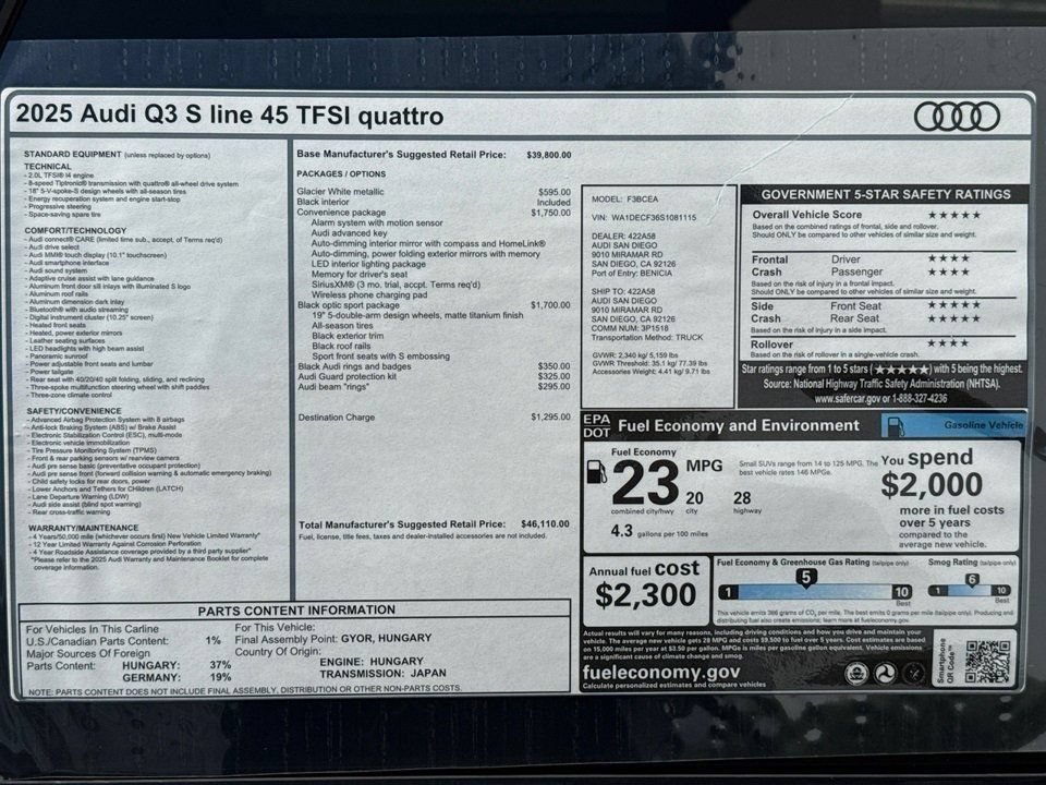 Certified 2025 Audi Q3 2.0T Premium w/ Convenience Package AWD/4WD image 21