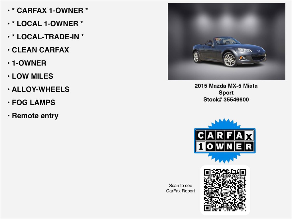 Used 2015 MAZDA MX-5 Miata Sport image 7