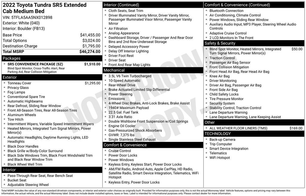 Used 2022 Toyota Tundra SR5 w/ SR5 Convenience Package image 33