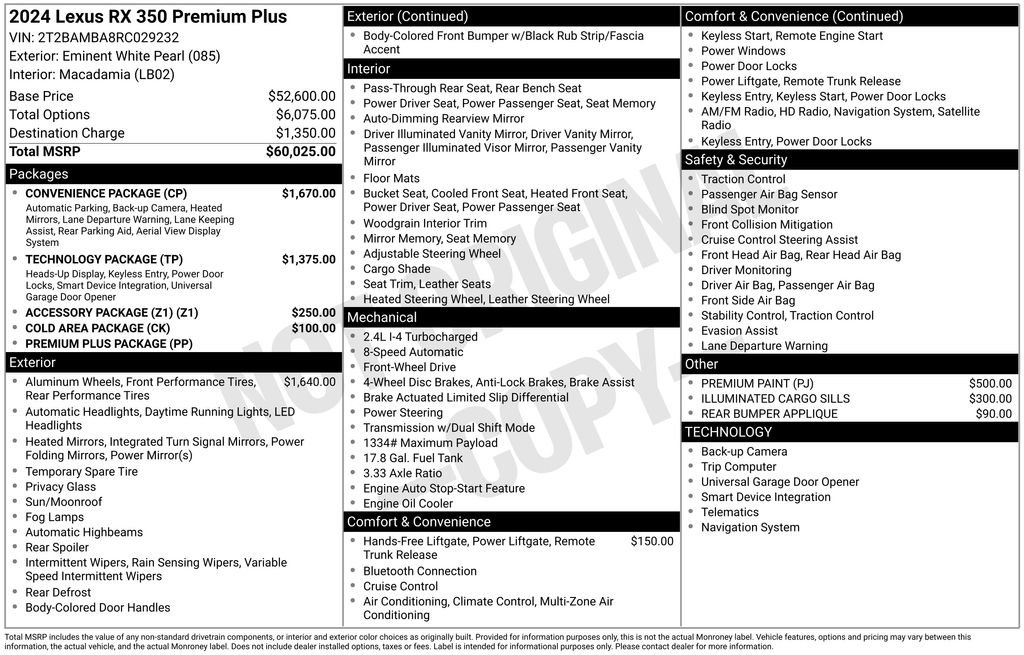 Used 2024 Lexus RX 350 Premium Plus w/ Convenience Package image 30