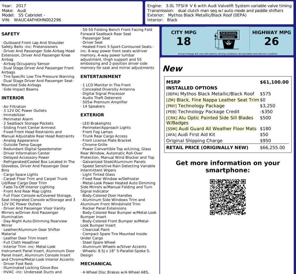 Used 2017 Audi S5 3.0T Cabriolet w/ Technology Package image 23