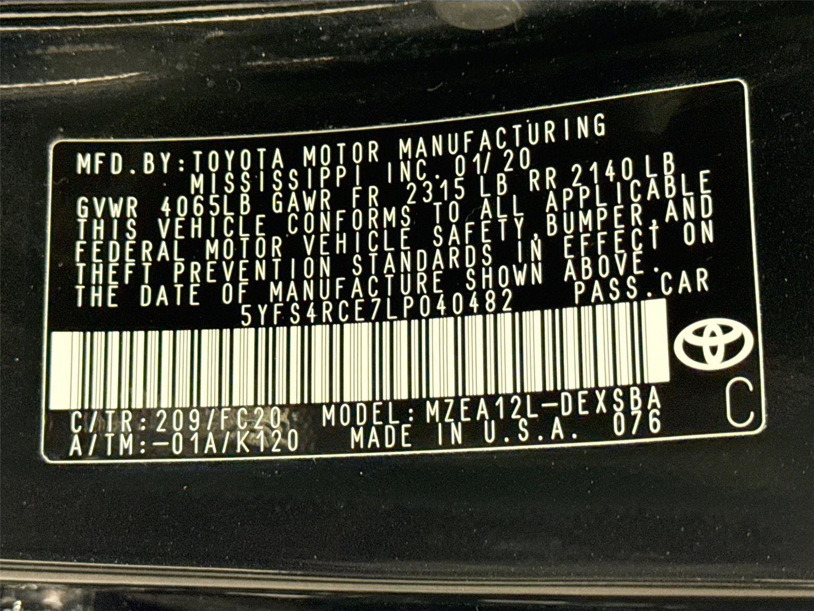 Certified 2020 Toyota Corolla SE FWD image 39