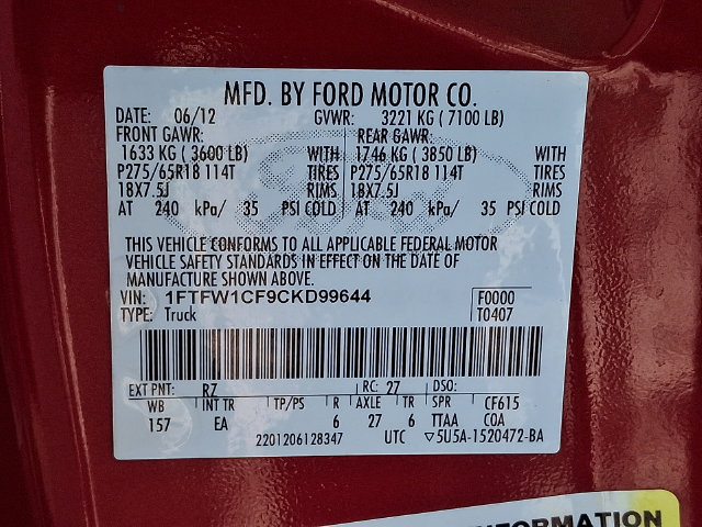 Used 2012 Ford F150 Lariat w/ Lariat Chrome Pkg RWD image 27