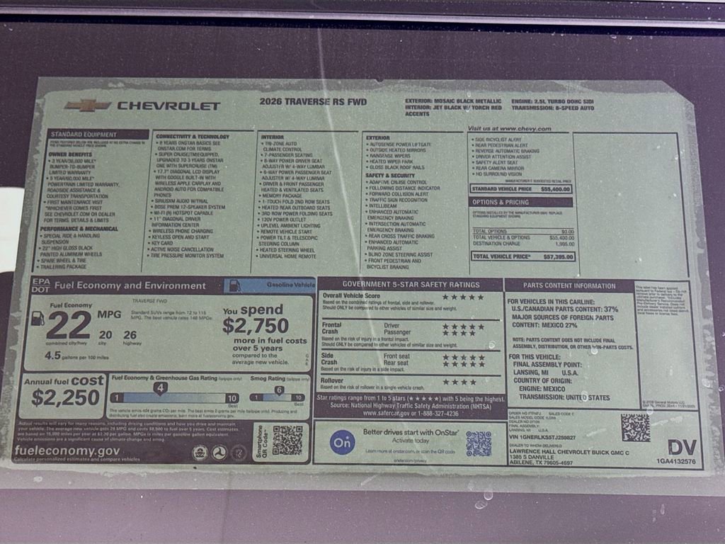 New 2026 Chevrolet Traverse RS image 20