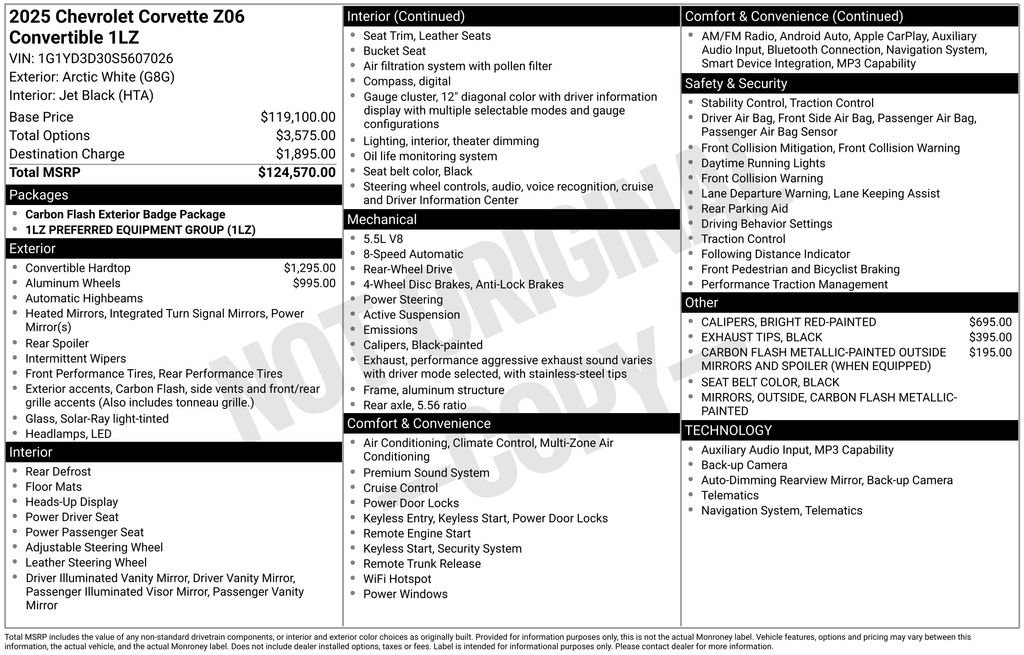 Used 2025 Chevrolet Corvette Z06 image 2