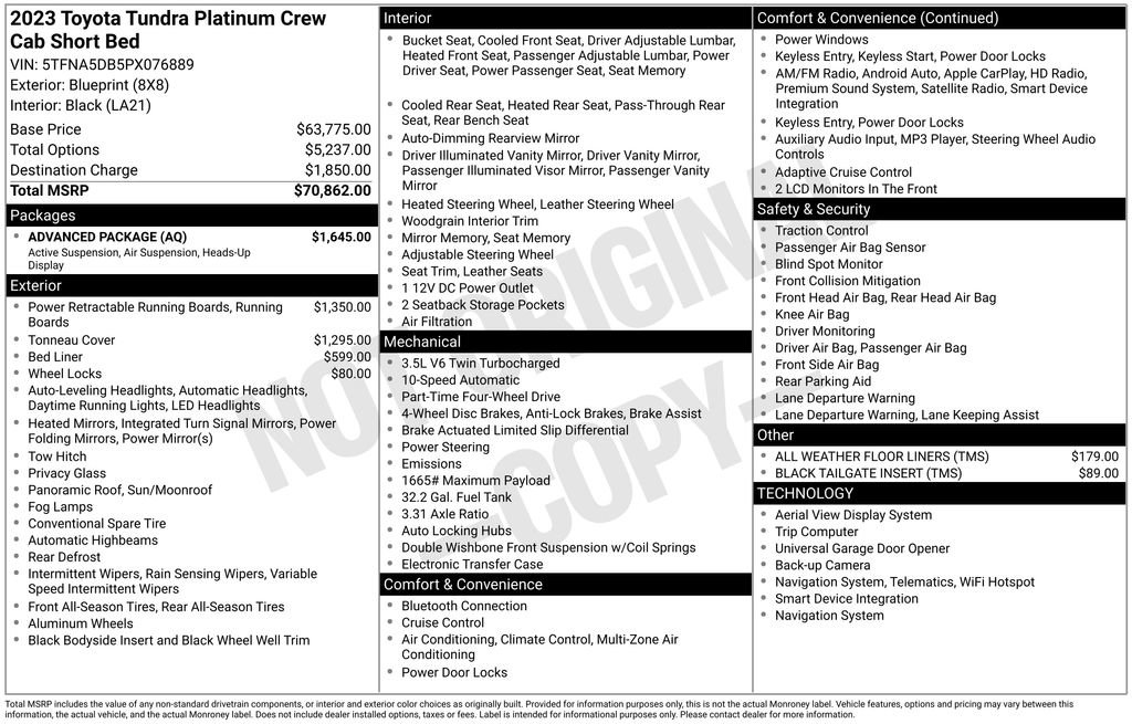 Used 2023 Toyota Tundra Platinum w/ Advanced Package image 37