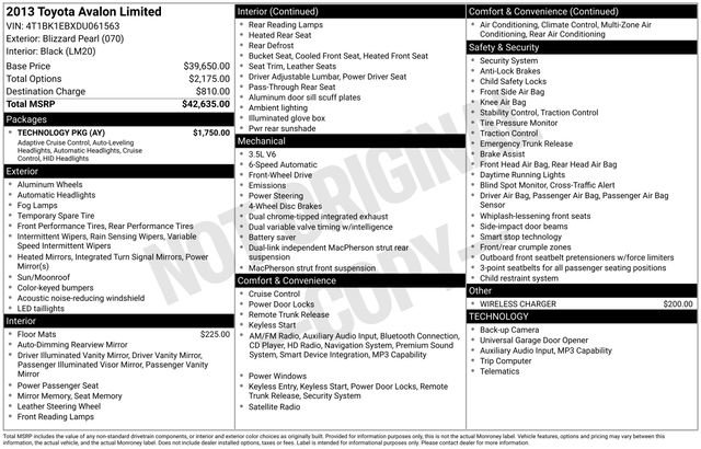 Used 2013 Toyota Avalon Limited w/ Technology Pkg image 14