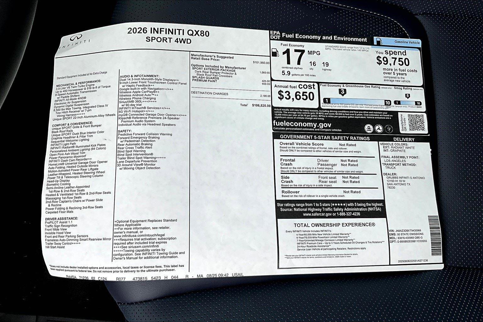 New 2026 INFINITI QX80 Sensory image 20