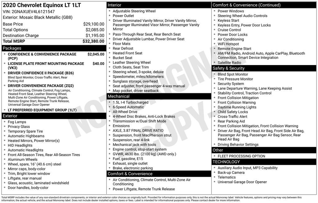 Used 2020 Chevrolet Equinox LT