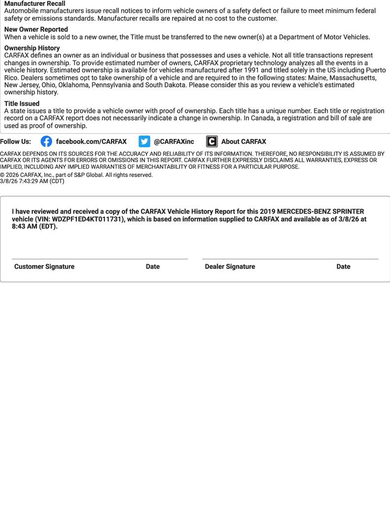 Used 2019 Mercedes-Benz Sprinter 2500 w/ Driver Convenience Package image 34