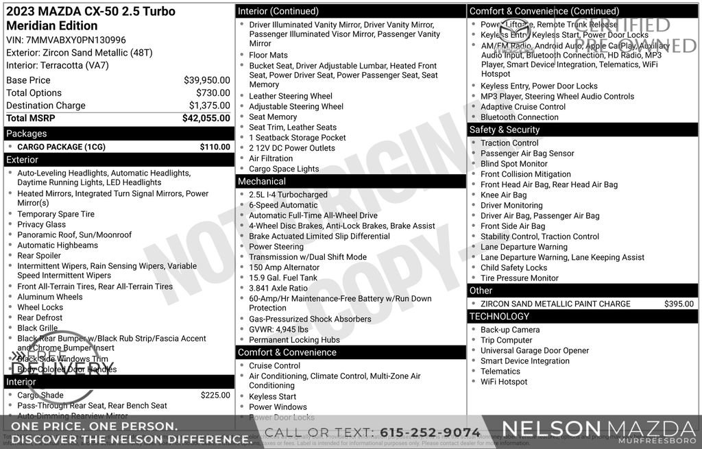 Certified 2023 MAZDA CX-50 Meridian Edition w/ Cargo Package image 2