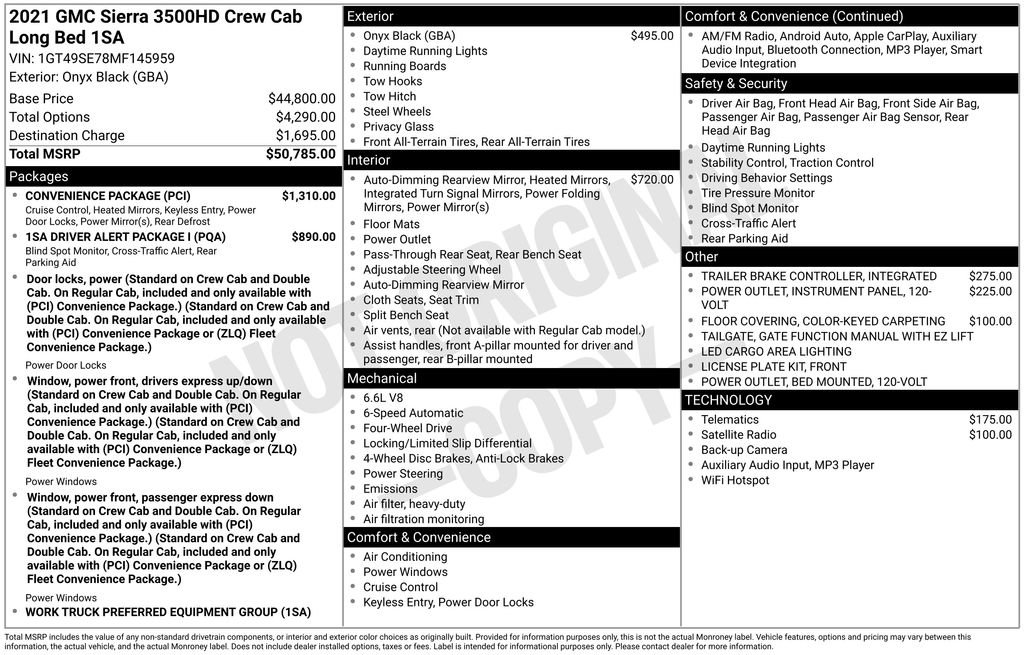 Used 2021 GMC Sierra 3500 4x4 Crew Cab w/ Convenience Package image 39
