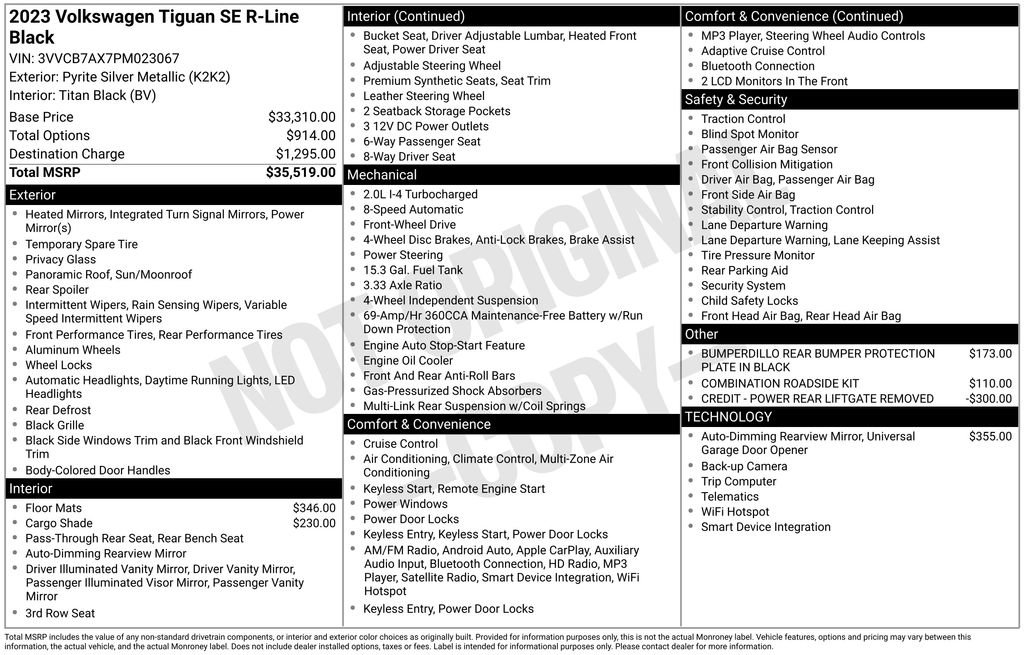 Used 2023 Volkswagen Tiguan SE R-Line image 2