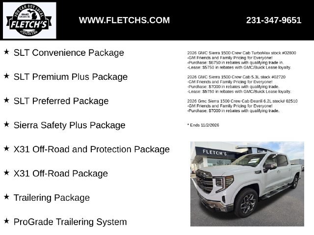 New 2026 GMC Sierra 1500 SLT w/ SLT Premium Plus Package AWD/4WD image 3