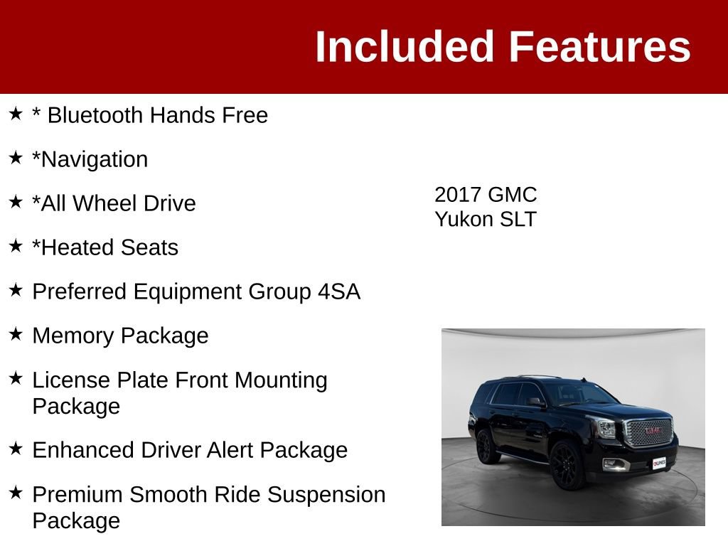 Used 2017 GMC Yukon SLT AWD/4WD image 3