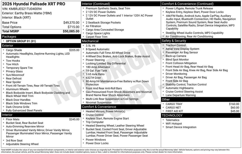New 2026 Hyundai Palisade XRT Pro image 41