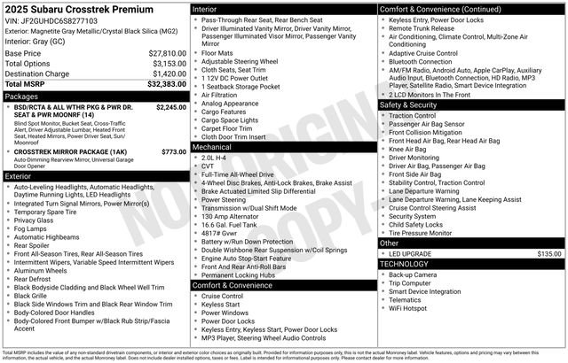 Certified 2025 Subaru Crosstrek 2.0i Premium image 22