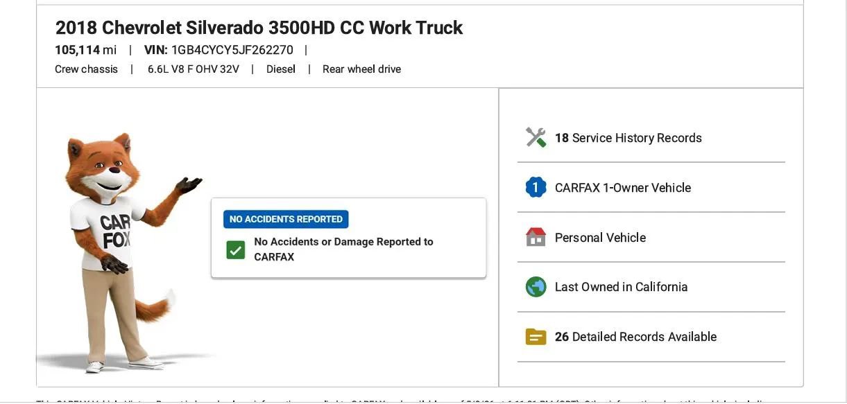 Used 2018 Chevrolet Silverado 3500 W/T RWD image 2