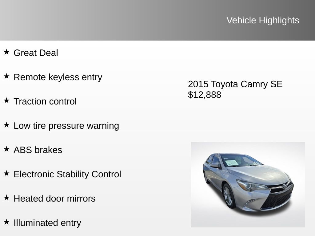 Used 2015 Toyota Camry SE image 8