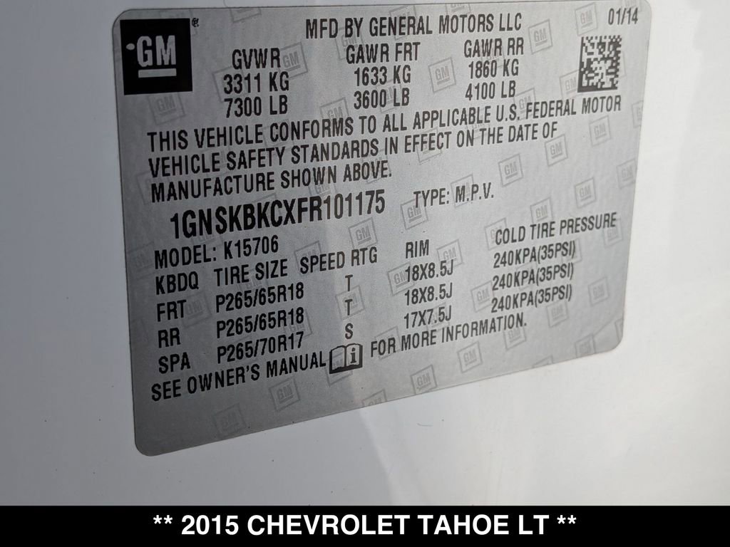 Used 2015 Chevrolet Tahoe LT AWD/4WD image 30