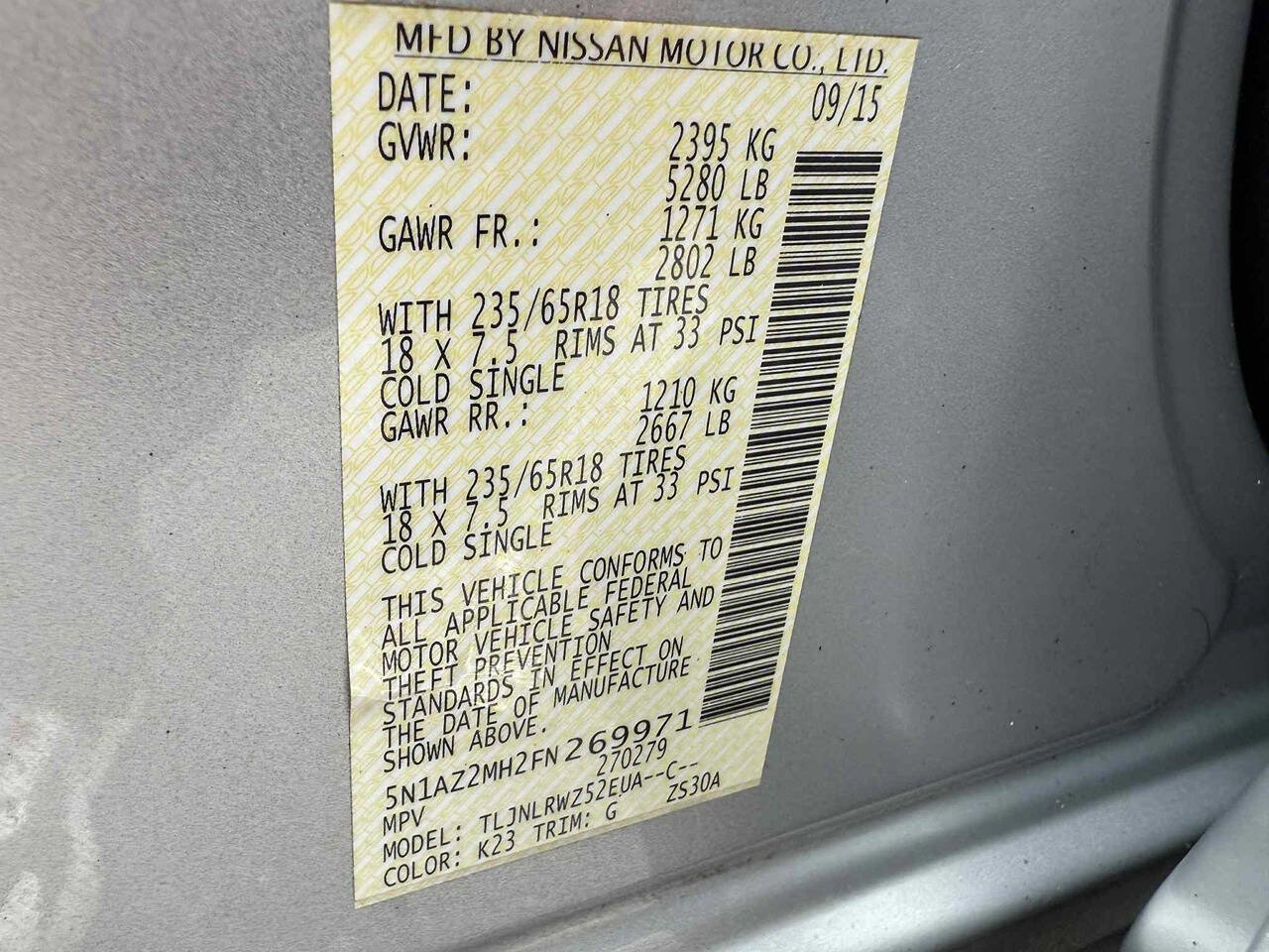 Used 2015 Nissan Murano SL w/ SL Technology Package image 15