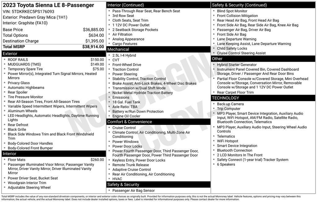 Used 2023 Toyota Sienna LE FWD image 28