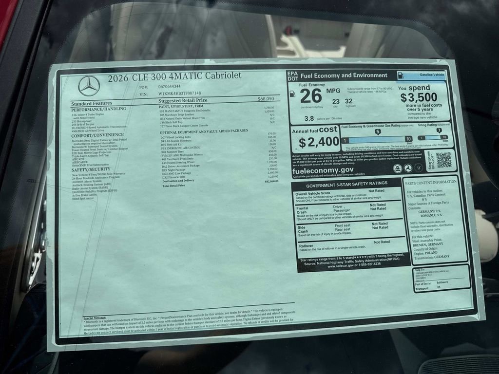 New 2026 Mercedes-Benz CLE 300 4MATIC Cabriolet image 8