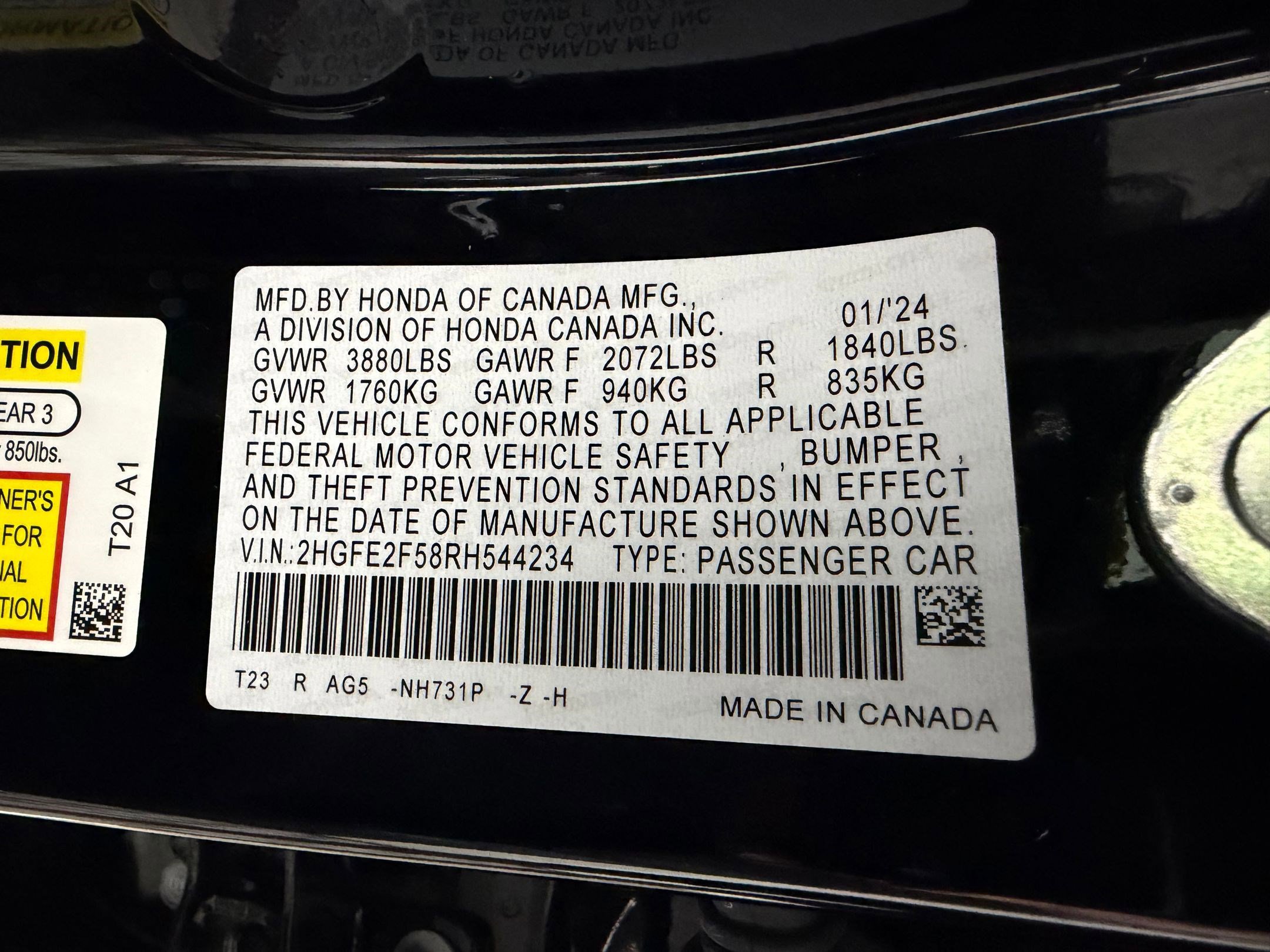 Certified 2024 Honda Civic Sport image 17