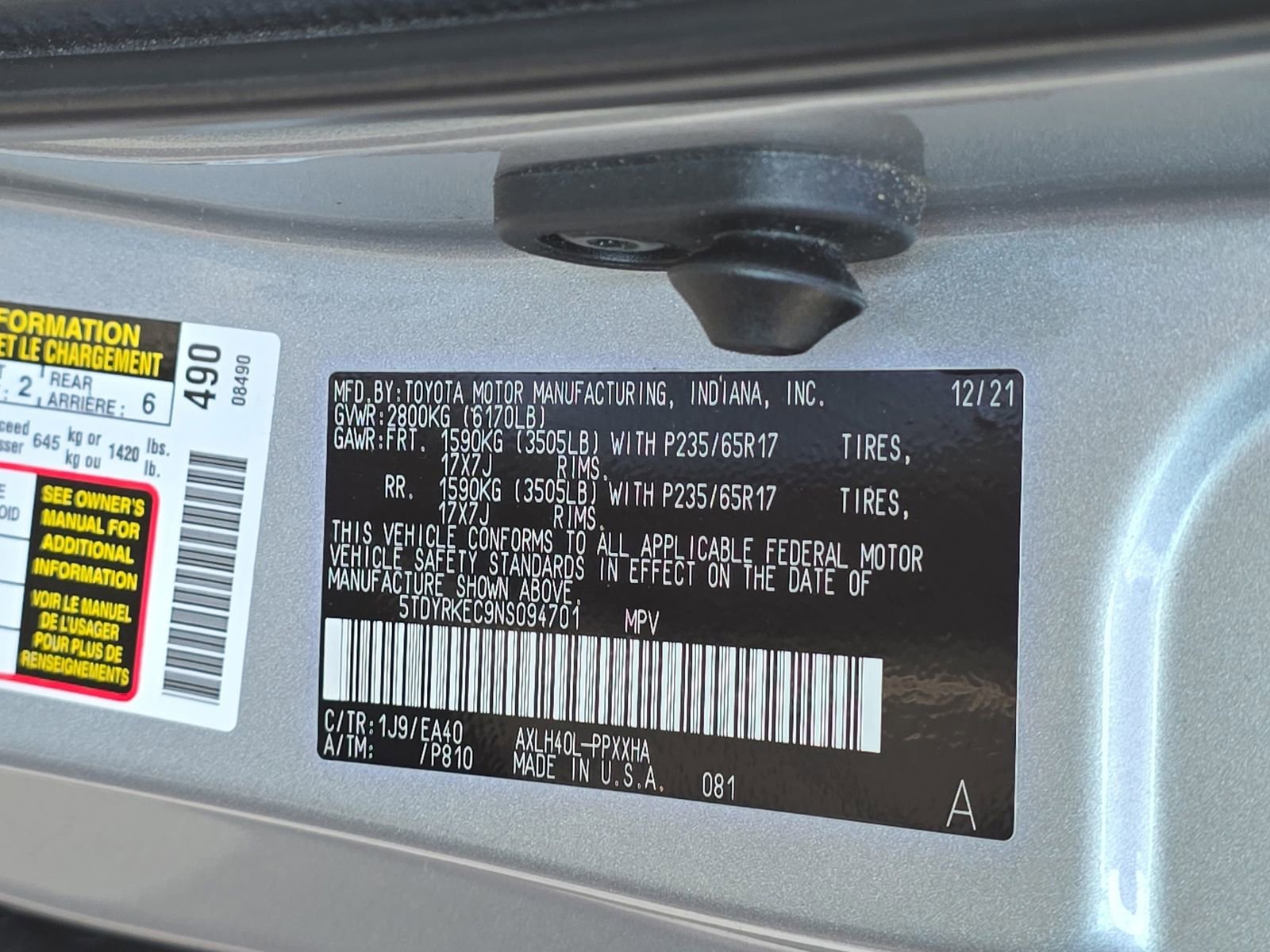 Used 2022 Toyota Sienna XLE image 43