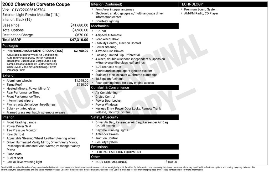 Used 2002 Chevrolet Corvette Coupe w/ Preferred Equipment Group2 image 10