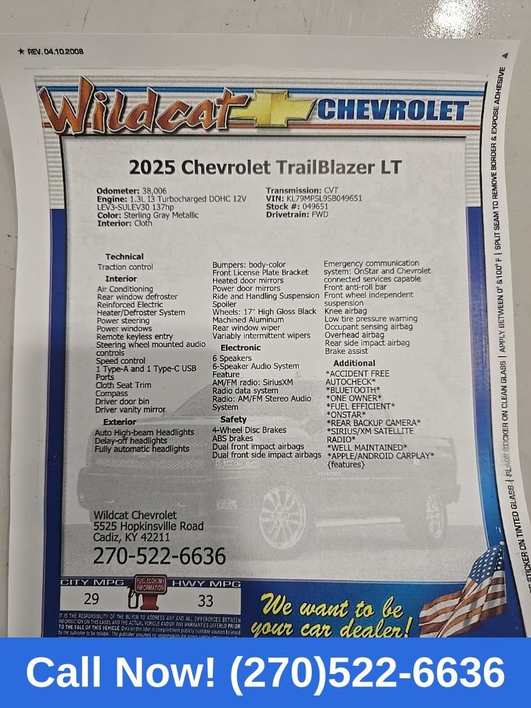 Used 2025 Chevrolet TrailBlazer LT image 31
