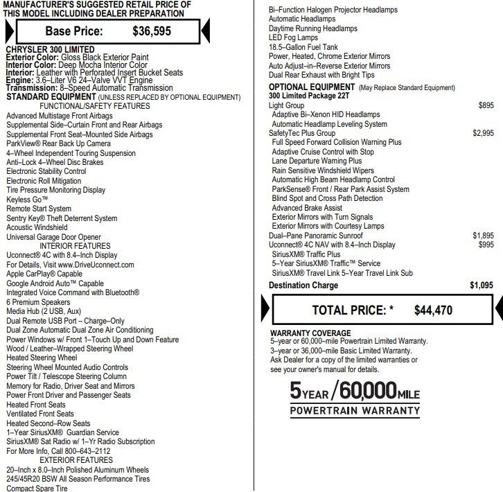 Used 2018 Chrysler 300 Limited w/ Safetytec Plus Group image 2