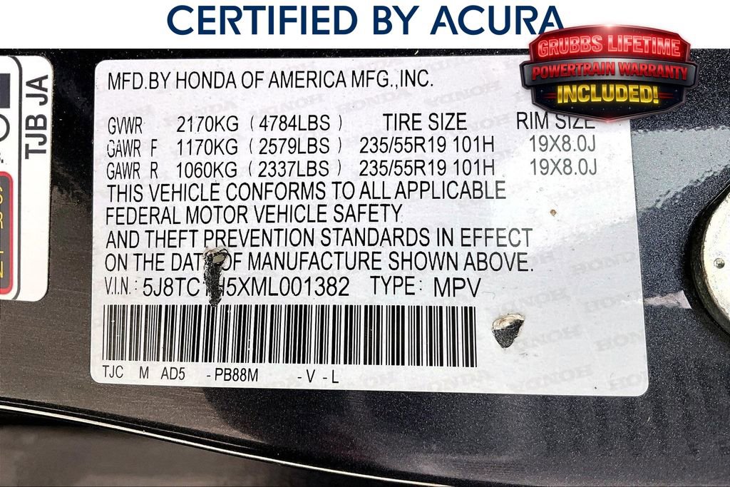 Certified 2021 Acura RDX FWD w/ Technology Package image 42