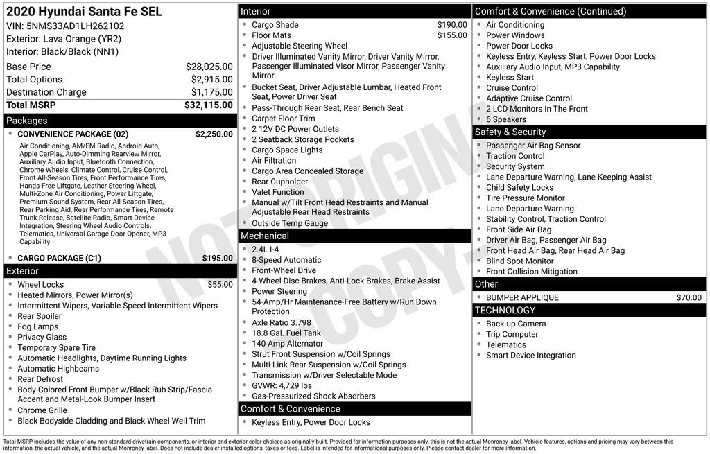 Used 2020 Hyundai Santa Fe SEL w/ Convenience Package image 4