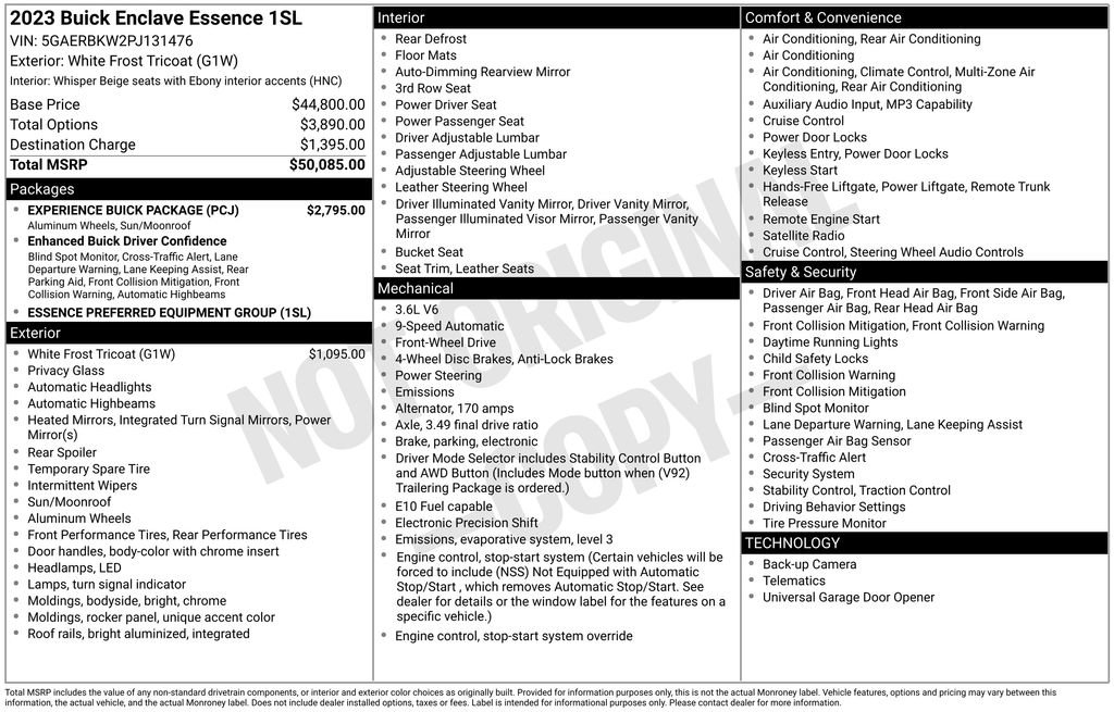 Used 2023 Buick Enclave Essence w/ Experience Buick Package image 71