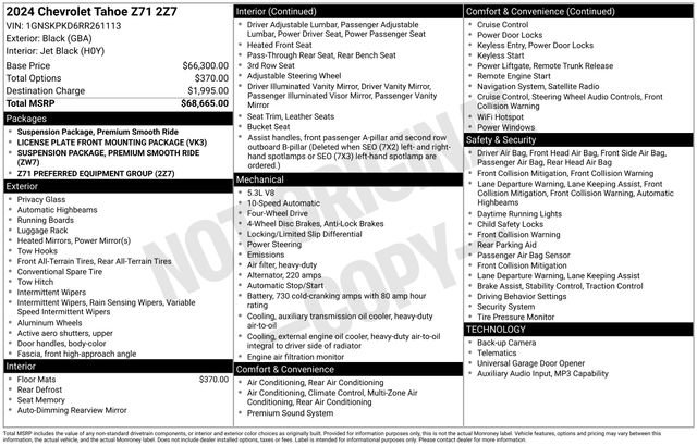 Used 2024 Chevrolet Tahoe Z71 AWD/4WD image 5