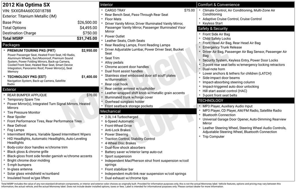 Used 2012 Kia Optima SX w/ Premium Touring Pkg FWD image 41