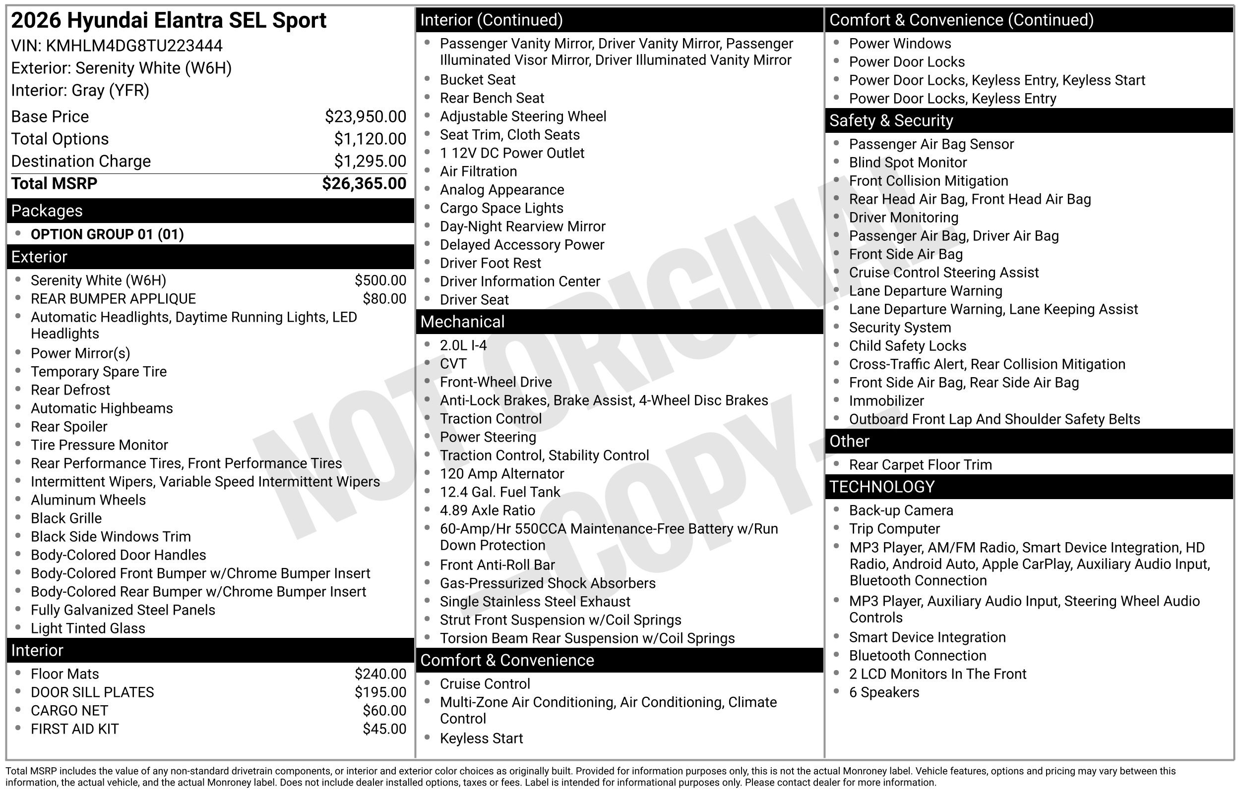 New 2026 Hyundai Elantra Sport FWD image 3