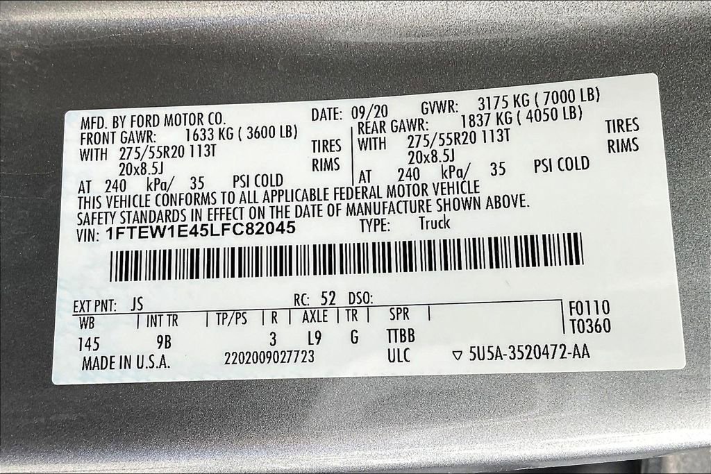 Used 2020 Ford F150 Platinum w/ Equipment Group 701A Luxury AWD/4WD image 35