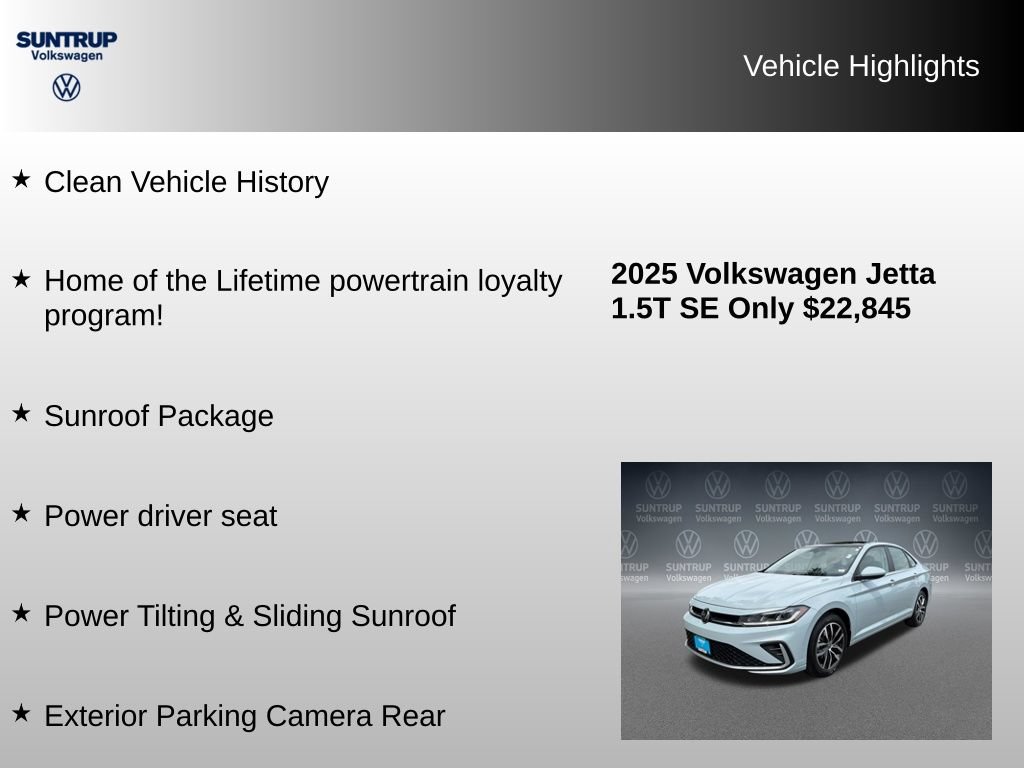 Used 2025 Volkswagen Jetta SE w/ Sunroof Package FWD image 8