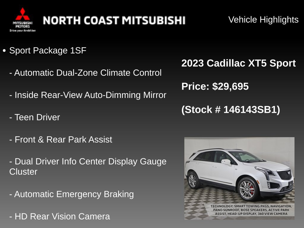 Used 2023 Cadillac XT5 Sportv w/ Technology Package AWD/4WD image 2