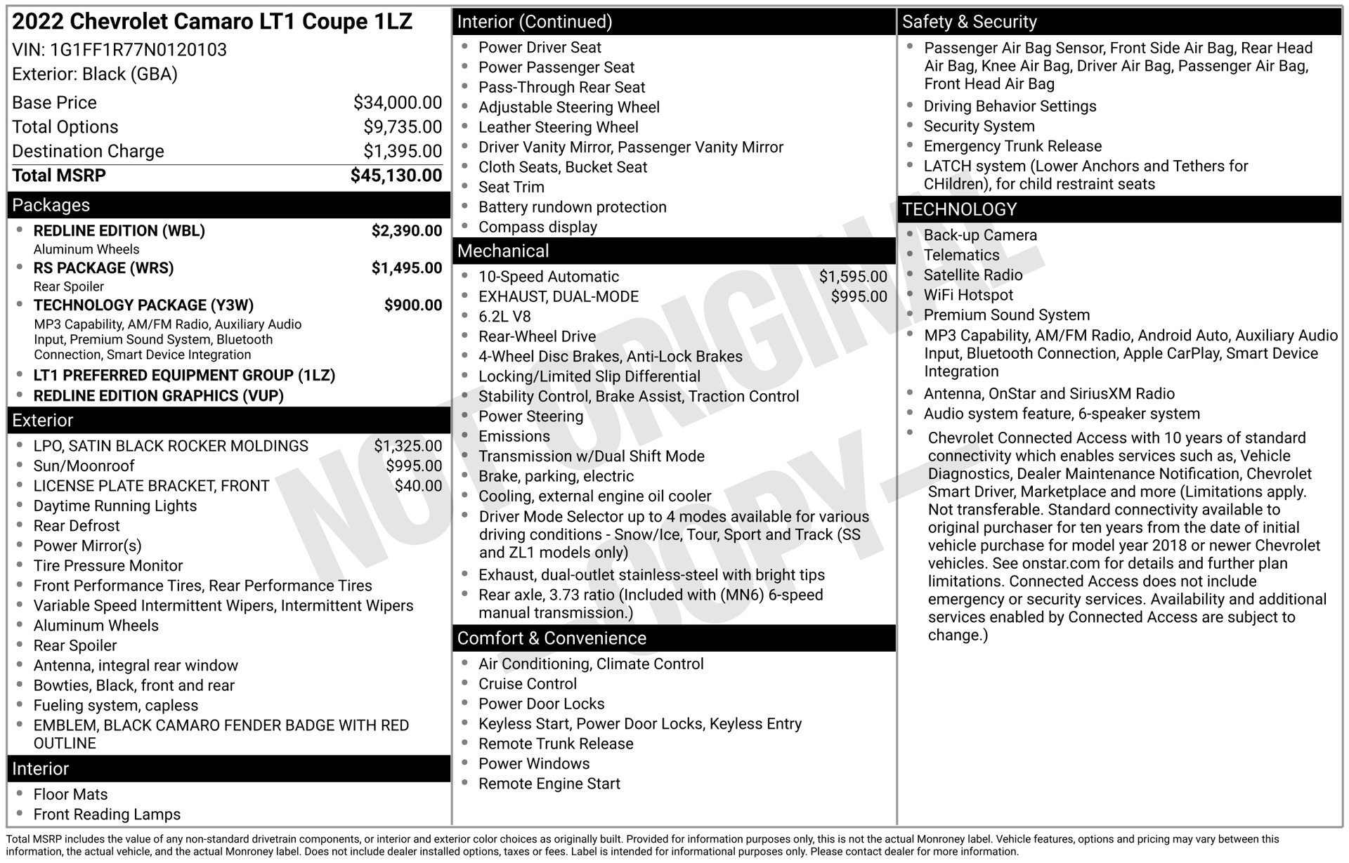 Used 2022 Chevrolet Camaro LT w/ Redline Edition RWD image 32