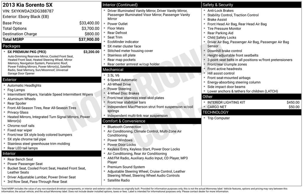 Used 2013 Kia Sorento SX w/ SX Premium Pkg image 6